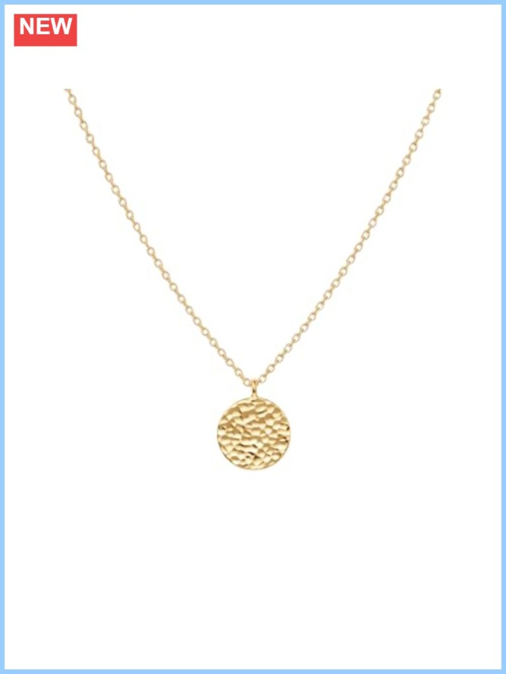 14K Gold Plated Full Moon Coin Pendant Necklace Adjustable Dainty
